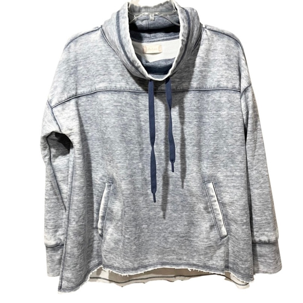 ALTAR’D STATE Cropped Cowl Neck Hoodie Sweatshirt Raw Hem Size M